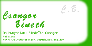 csongor bineth business card